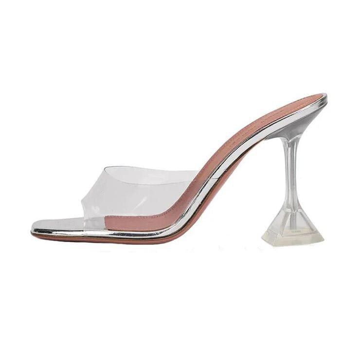 Transparent diamond heel