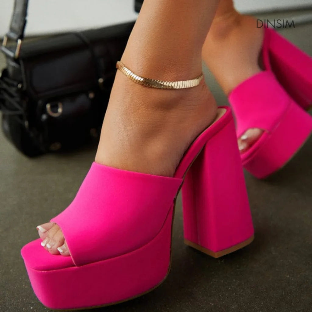 HOT PINK PLATFORM CHUNKY POP SANDAL